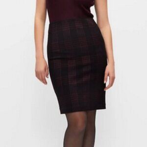 Melanie Lyne Ottoman Plaid Pencil Skirt